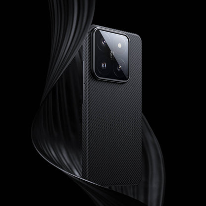 Xiaomi Mi 14 Kılıf M-safe Özellikli Karbon Fiber Benks Essential ArmorAir 600D Kevlar Kapak Siyah