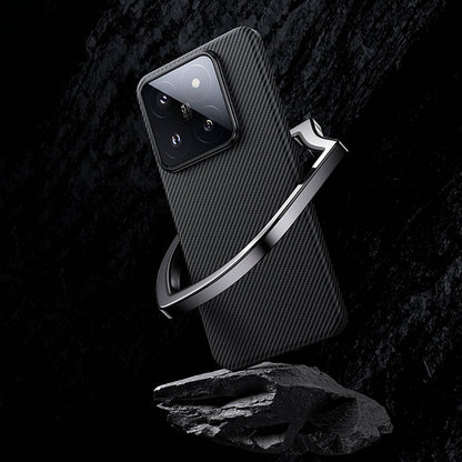 Xiaomi Mi 14 Kılıf M-safe Özellikli Karbon Fiber Benks Essential ArmorAir 600D Kevlar Kapak Siyah