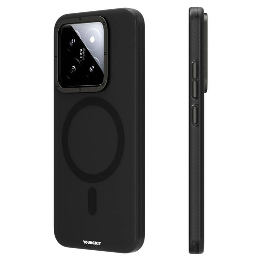 Xiaomi Mi 14 Kılıf M-safe Şarj Özellikli Youngkit Hidden Sand Serisi Kapak Beyaz