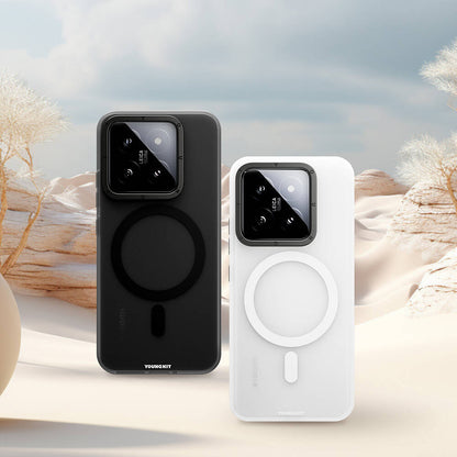 Xiaomi Mi 14 Kılıf M-safe Şarj Özellikli Youngkit Hidden Sand Serisi Kapak Siyah
