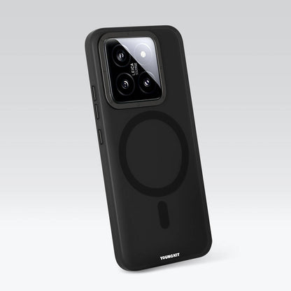 Xiaomi Mi 14 Kılıf M-safe Şarj Özellikli Youngkit Hidden Sand Serisi Kapak Beyaz