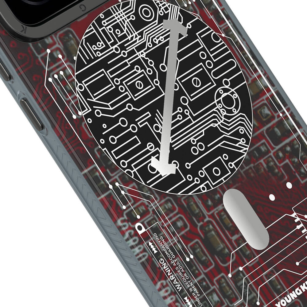 Xiaomi Mi 14 Kılıf M-safe Şarj Özellikli YoungKit Technology Serisi Kapak Siyah