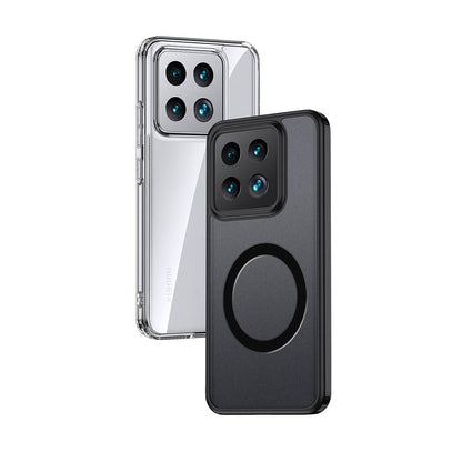 Xiaomi Mi 14 Kılıf Sert PC Arka Yüzey Wireless Şarj Özellikli Zore Flet M-safe Kapak Siyah