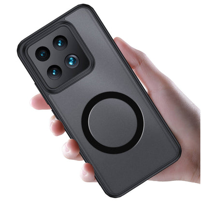 Xiaomi Mi 14 Kılıf Sert PC Arka Yüzey Wireless Şarj Özellikli Zore Flet M-safe Kapak Siyah