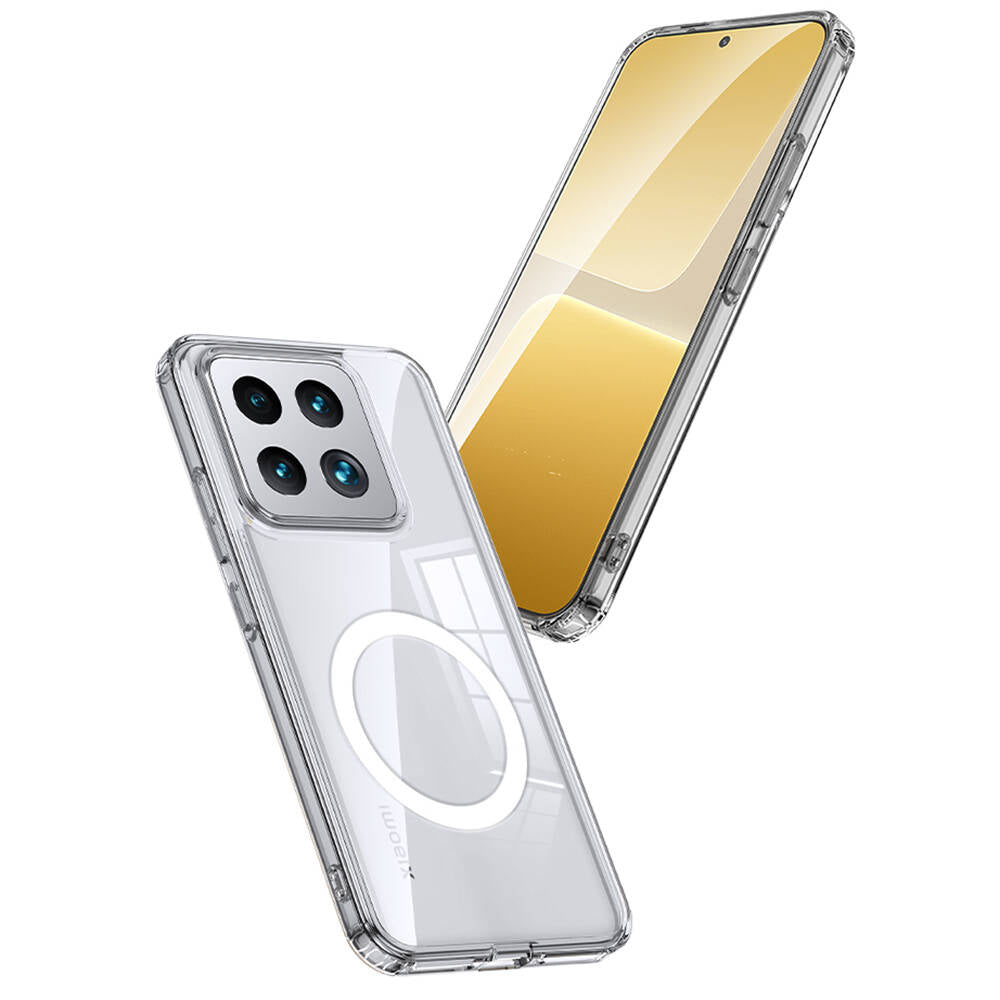 Xiaomi Mi 14 Kılıf Sert PC Arka Yüzey Wireless Şarj Özellikli Zore Flet M-safe Kapak Siyah