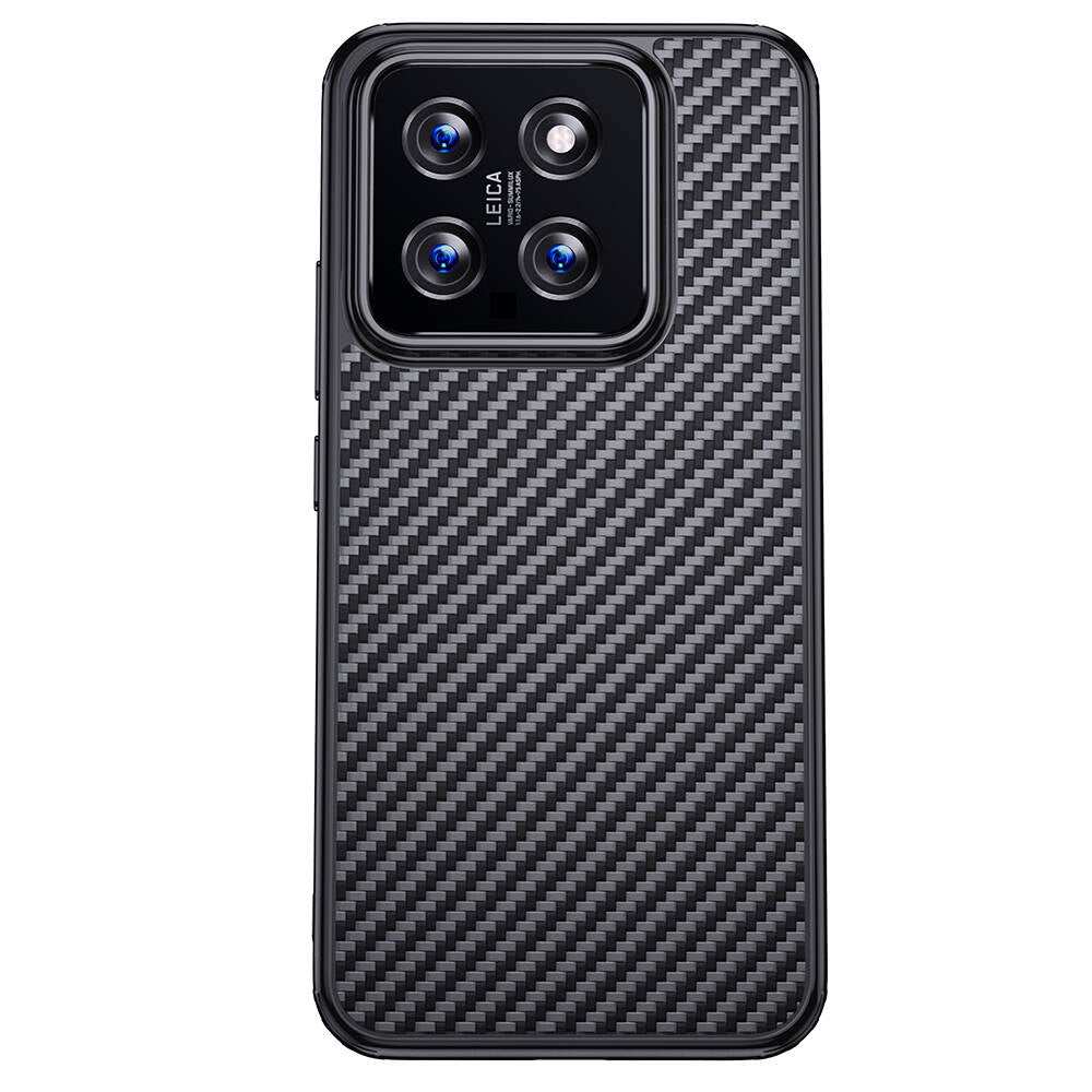 Xiaomi Mi 14 Pro Kılıf Aramid Karbon Fiber M-safe Özellikli Wlons Radison Kapak Siyah