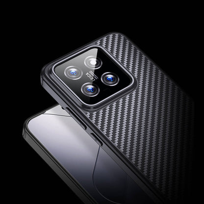 Xiaomi Mi 14 Pro Kılıf Aramid Karbon Fiber M-safe Özellikli Wlons Radison Kapak Siyah