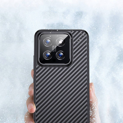 Xiaomi Mi 14 Pro Kılıf Aramid Karbon Fiber M-safe Özellikli Wlons Radison Kapak Siyah