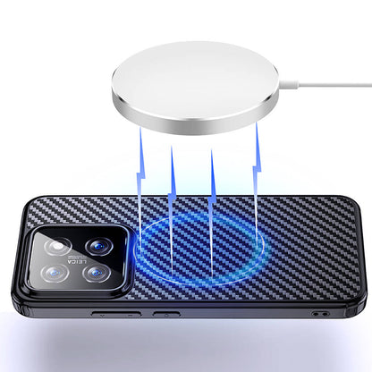 Xiaomi Mi 14 Pro Kılıf Aramid Karbon Fiber M-safe Özellikli Wlons Radison Kapak Siyah