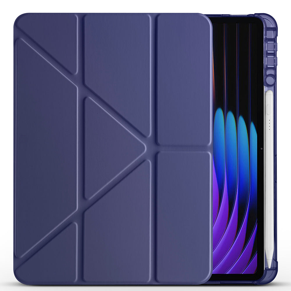 Xiaomi Pad 7 Kılıf Zore Tri Folding Kalem Bölmeli Standlı Kılıf Mavi