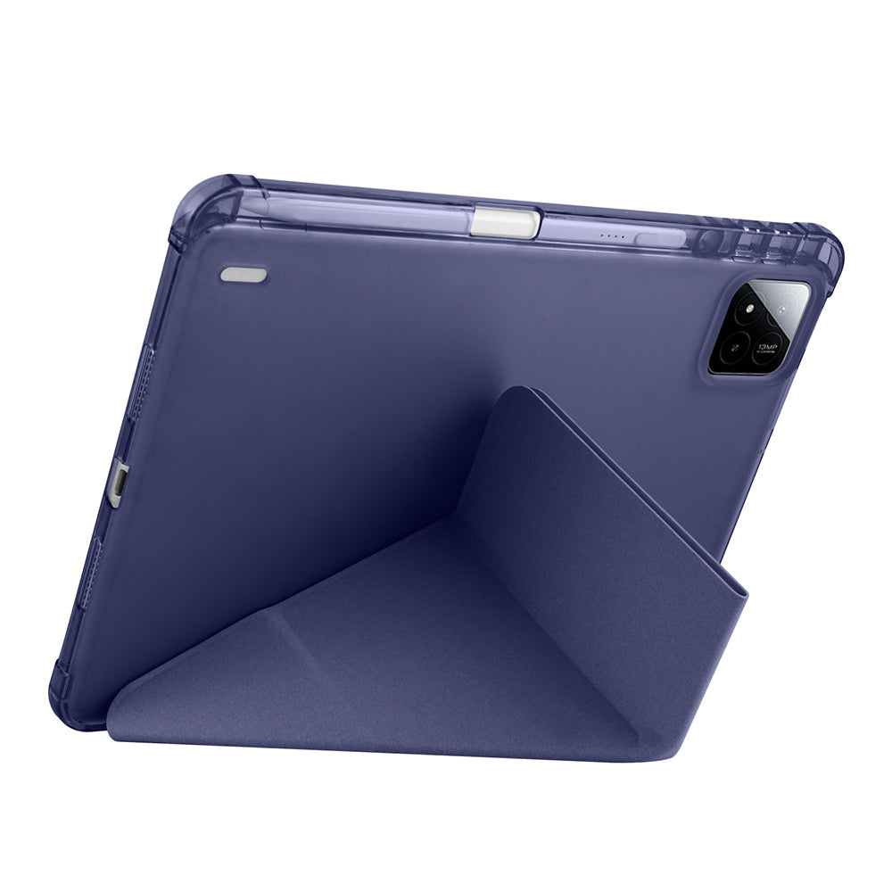 Xiaomi Pad 7 Kılıf Zore Tri Folding Kalem Bölmeli Standlı Kılıf Lacivert