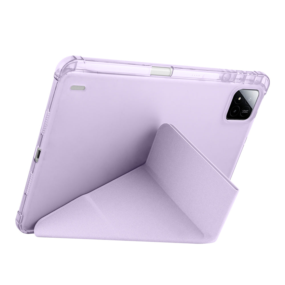 Xiaomi Pad 7 Kılıf Zore Tri Folding Kalem Bölmeli Standlı Kılıf Rose Gold