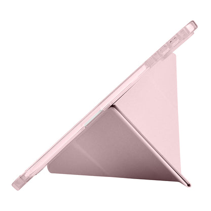 Xiaomi Pad 7 Kılıf Zore Tri Folding Kalem Bölmeli Standlı Kılıf Rose Gold