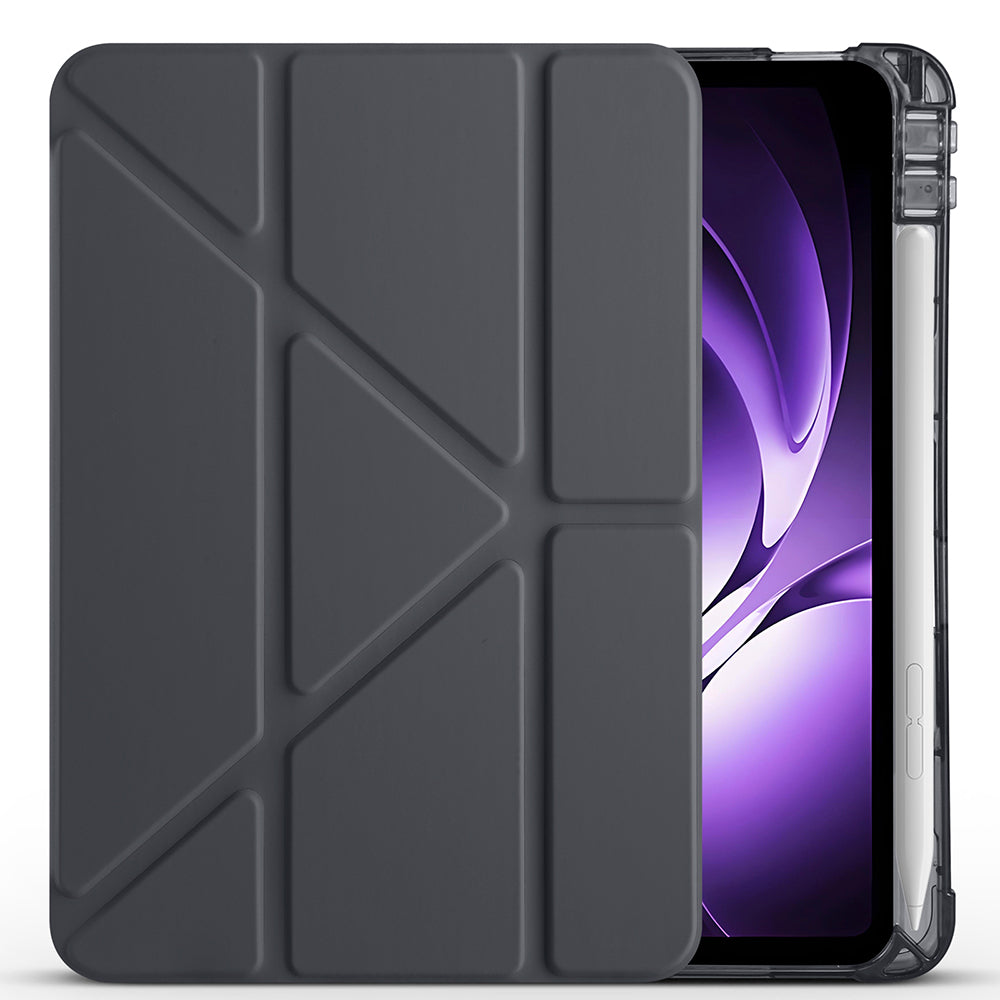 Xiaomi Redmi K Pad Kılıf Zore Tri Folding Kalem Bölmeli Standlı Kılıf Lila