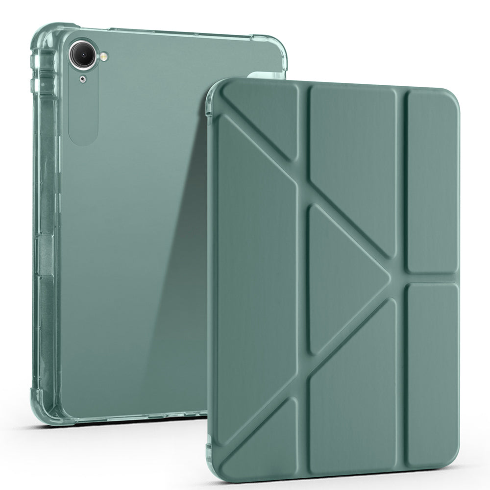 Xiaomi Redmi K Pad Kılıf Zore Tri Folding Kalem Bölmeli Standlı Kılıf Koyu Yeşil