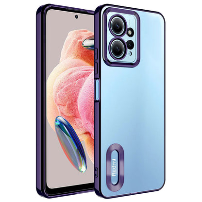 Xiaomi Redmi Note 12 4G Kılıf Kamera Korumalı Logo Gösteren Zore Omega Kapak