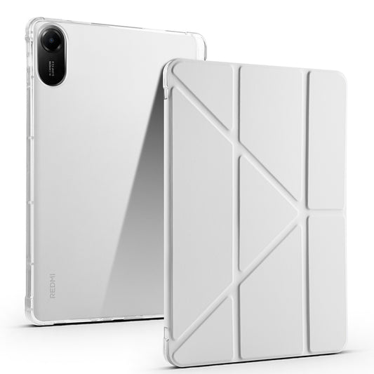 Xiaomi Redmi Pad 2 Kılıf Zore Tri Folding Kalem Bölmeli Standlı Kılıf Gri
