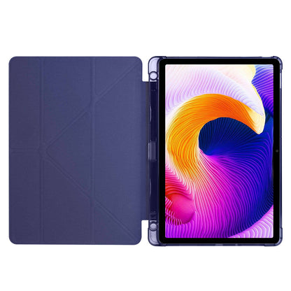 Xiaomi Redmi Pad SE Kılıf Zore Tri Folding Kalem Bölmeli Standlı Kılıf Mor