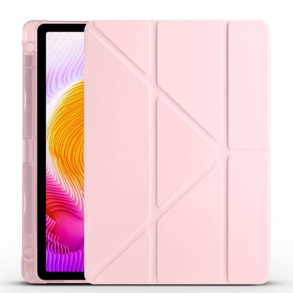 Xiaomi Redmi Pad SE Kılıf Zore Tri Folding Kalem Bölmeli Standlı Kılıf Rose Gold