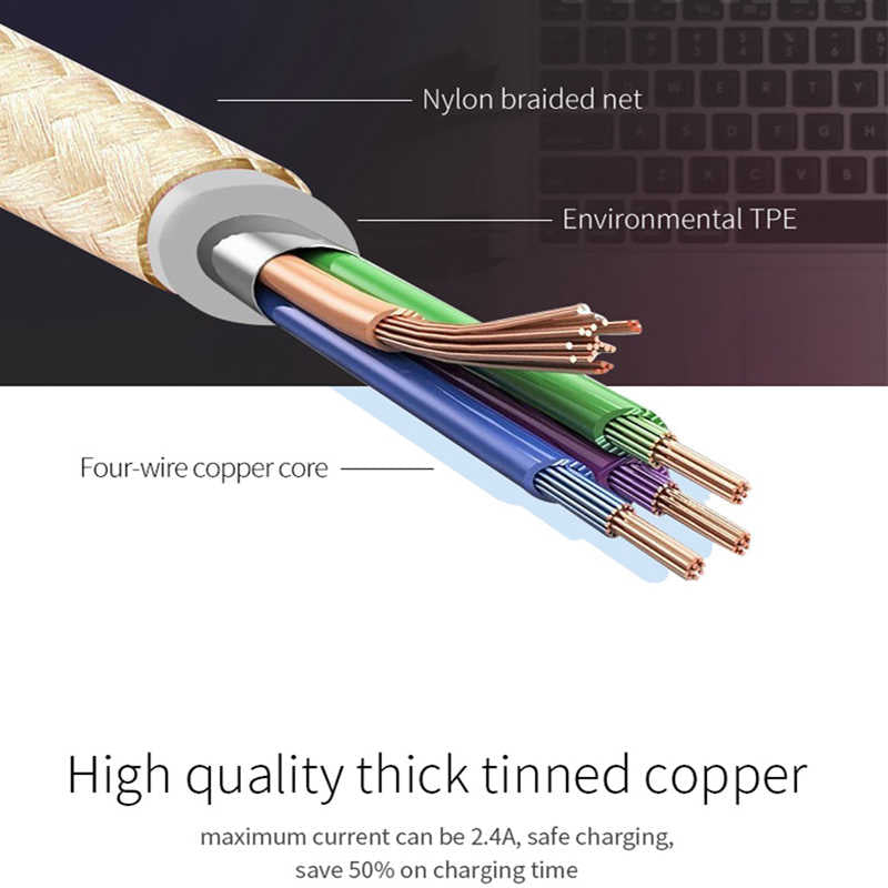 Xipin LX11 Type-C Gold Usb Kablo Gold