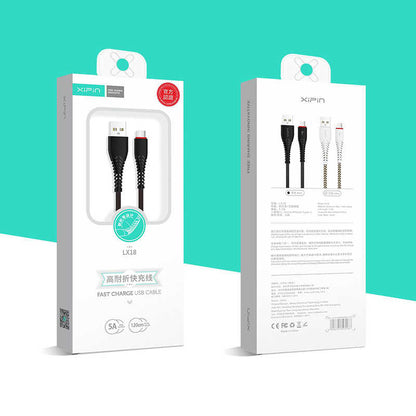 Xipin LX18 Type-C Usb Kablo 1.2M Siyah