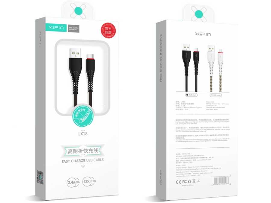 Xipin LX18 Usb Micro Kablo 1.2M Beyaz