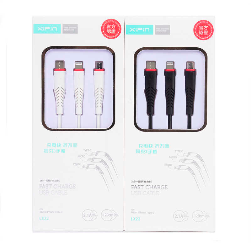 Xipin LX22 3 in 1 Usb Kablo Beyaz