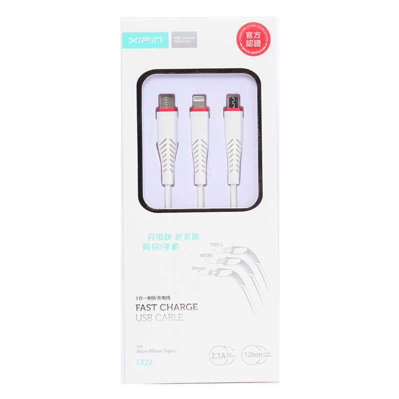 Xipin LX22 3 in 1 Usb Kablo Beyaz
