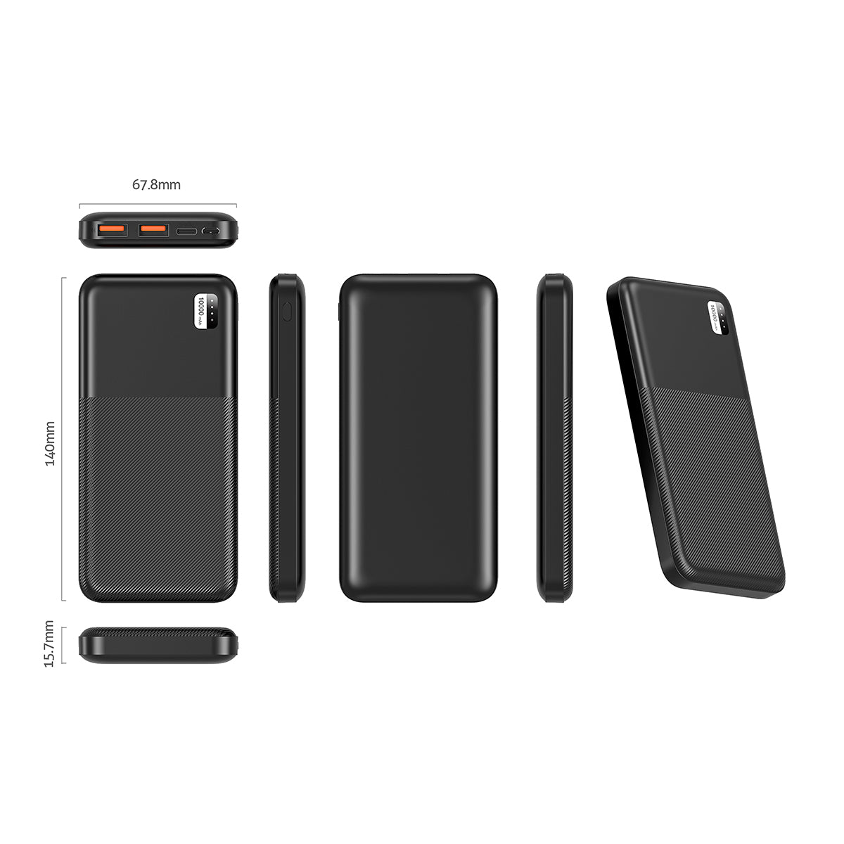 Xipin PX721 Hızlı Şarj Özellikli LED Işık Göstergeli Dual USB Taşınabilir Powerbank 10000mAh Beyaz