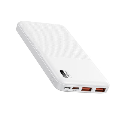 Xipin PX721 Hızlı Şarj Özellikli LED Işık Göstergeli Dual USB Taşınabilir Powerbank 10000mAh Beyaz