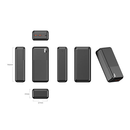 Xipin PX723 Hızlı Şarj Özellikli LED Işık Göstergeli Dual USB Taşınabilir Powerbank 30000mAh Beyaz