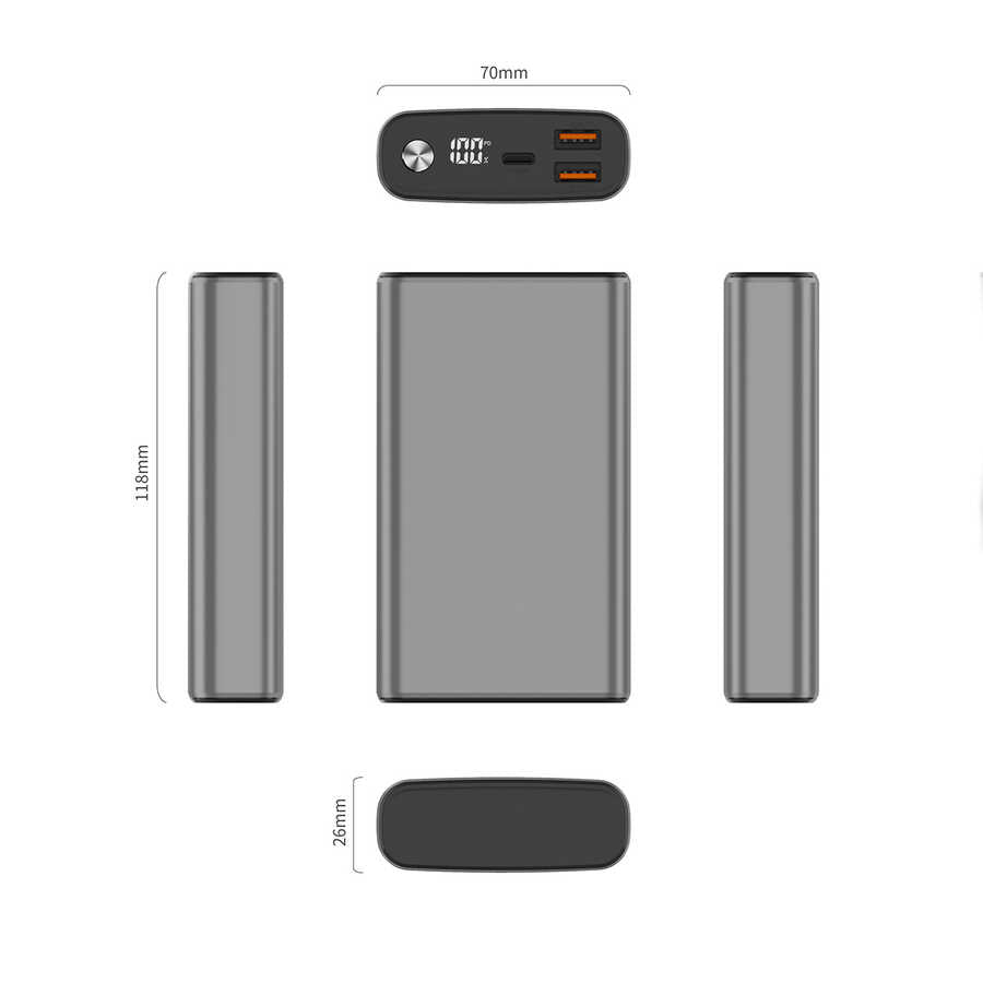 Xipin T108L 15000 Mah Powerbank Gri