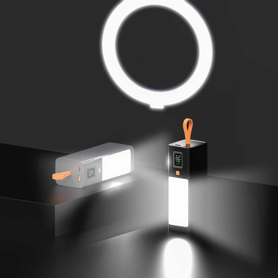 Xipin T133L Işıklı PD 100W Hızlı Şarj Özellikli 40000 Mah Powerbank Gri