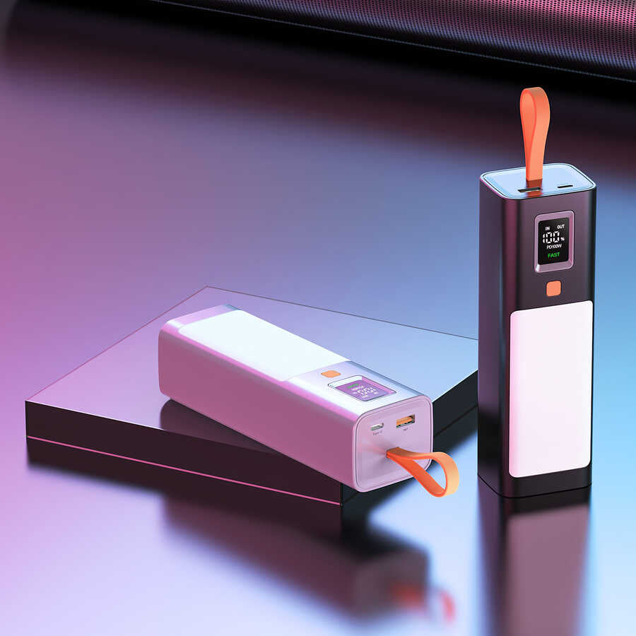 Xipin T134L Işıklı PD 100W Hızlı Şarj Özellikli 20000 Mah Powerbank Gri