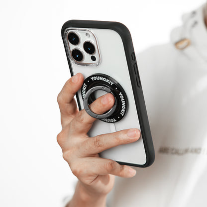 Youngkit Magnetik 360 Derece Dönebilen Double Ring Serisi Parmak Ring Stand Turuncu