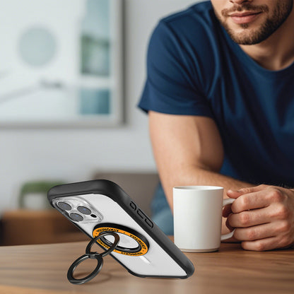 Youngkit Magnetik 360 Derece Dönebilen Double Ring Serisi Parmak Ring Stand Turuncu