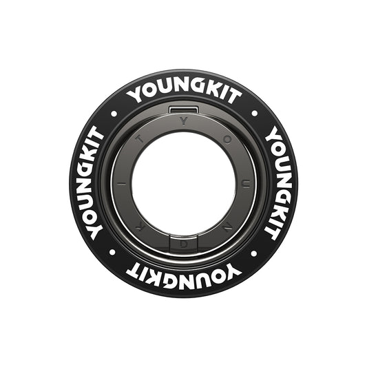 Youngkit Magnetik 360 Derece Dönebilen Double Ring Serisi Parmak Ring Stand Siyah
