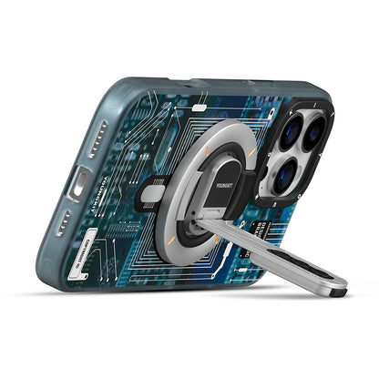 Youngkit Technology Serisi Telefon ve Tabletler için Magnetik Ring Stand Siyah