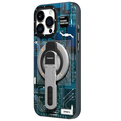 Youngkit Technology Serisi Telefon ve Tabletler için Magnetik Ring Stand Siyah