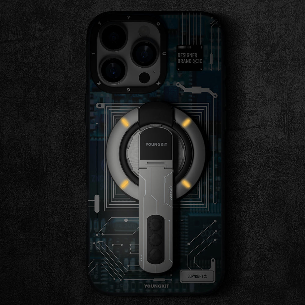 Youngkit Technology Serisi Telefon ve Tabletler için Magnetik Ring Stand Siyah