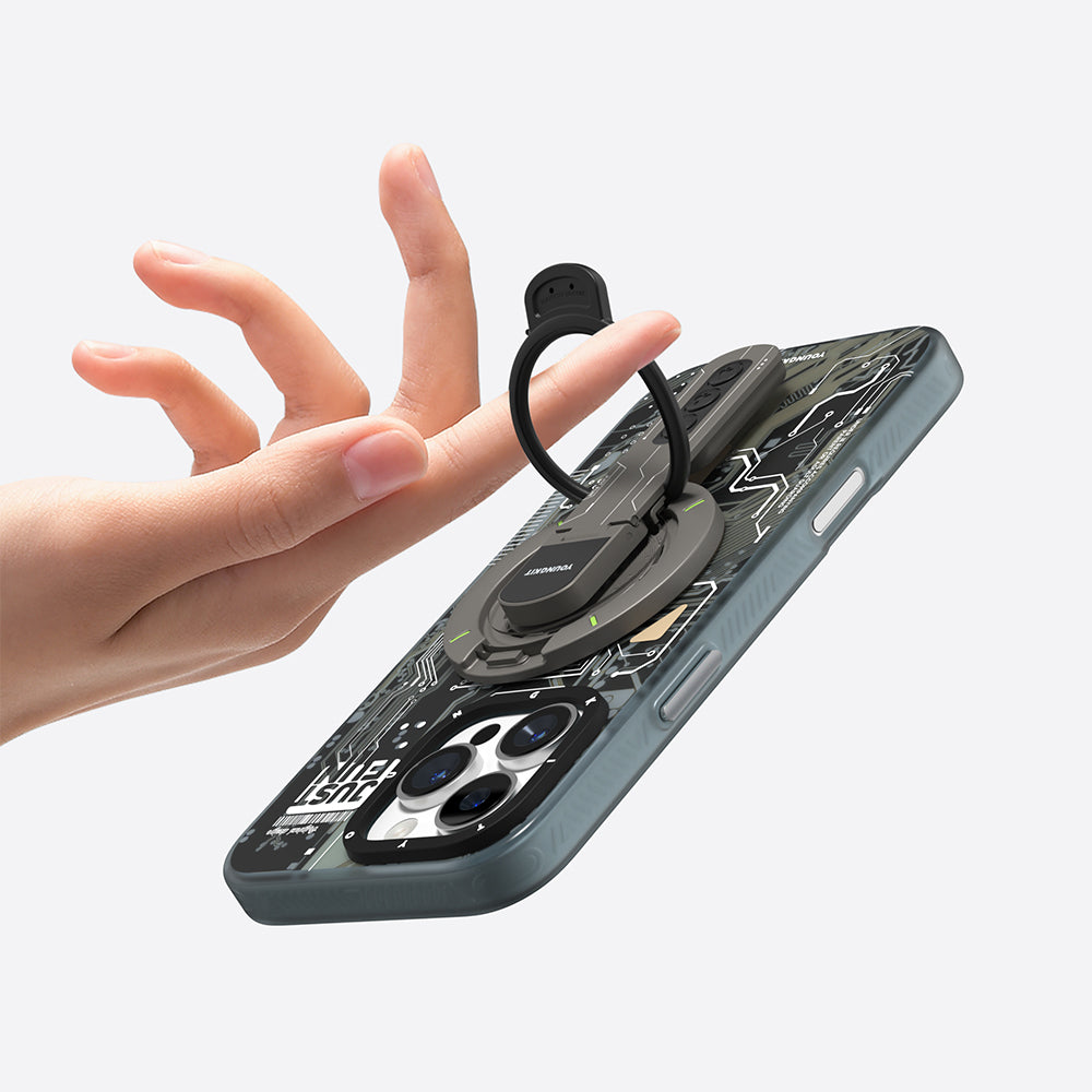 Youngkit Technology Serisi Telefon ve Tabletler için Magnetik Ring Stand Siyah