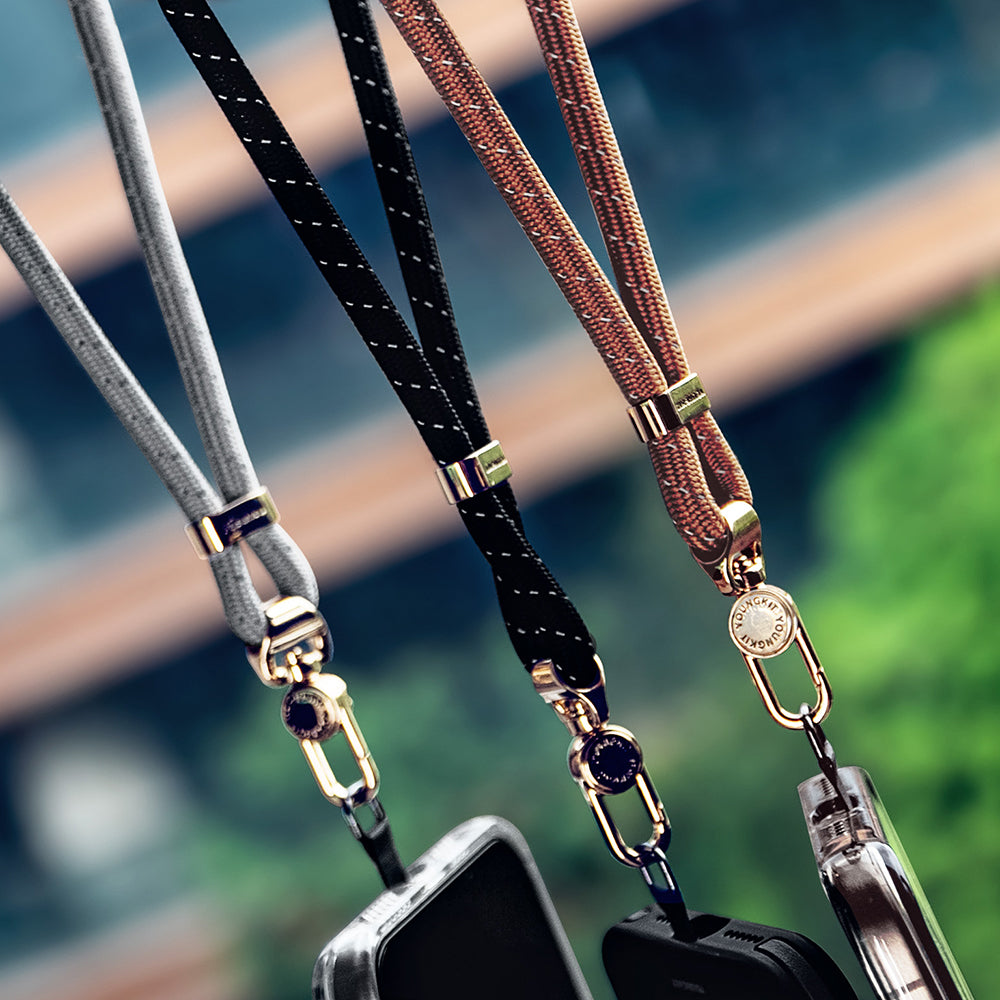 Youngkit YQ002 Yansıtıcı Şerit Desenli Cep Telefonu Bilek Askı İpi Siyah