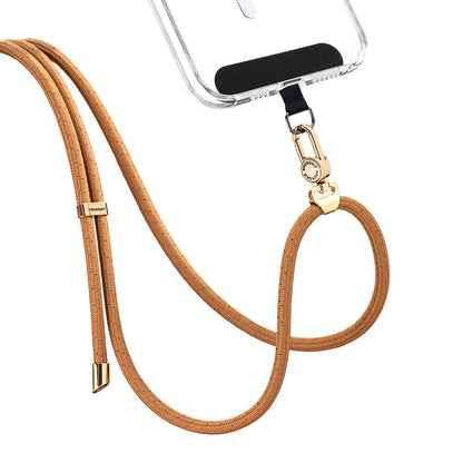 Youngkit YQ002 Yansıtıcı Şerit Desenli Cep Telefonu Boyun Askı İpi Kahverengi