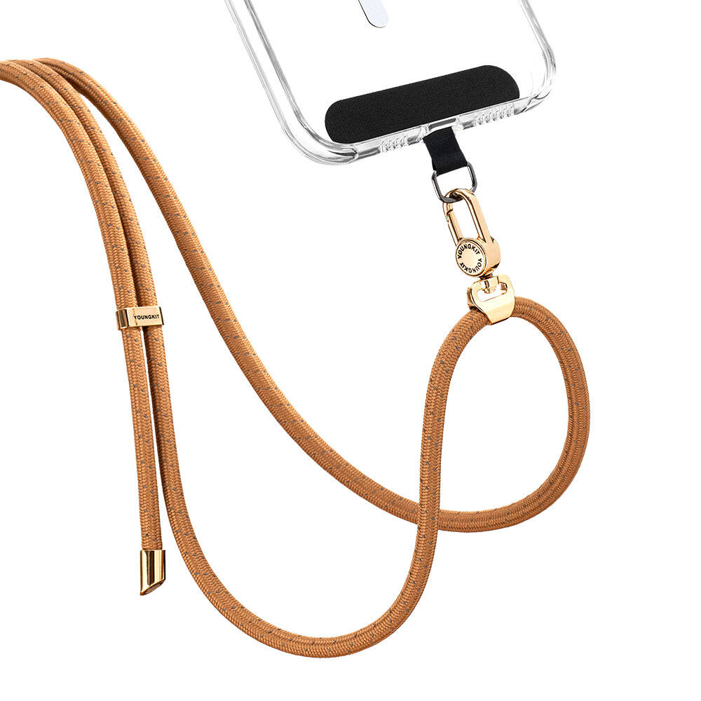 Youngkit YQ002 Yansıtıcı Şerit Desenli Cep Telefonu Boyun Askı İpi Gri