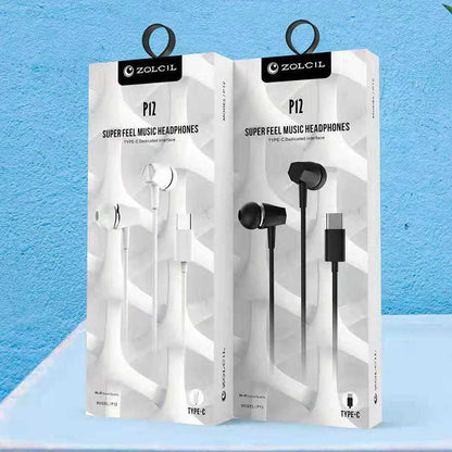 Zolcil P12 Type-C Kulaklık Mp3 Stereo Siyah